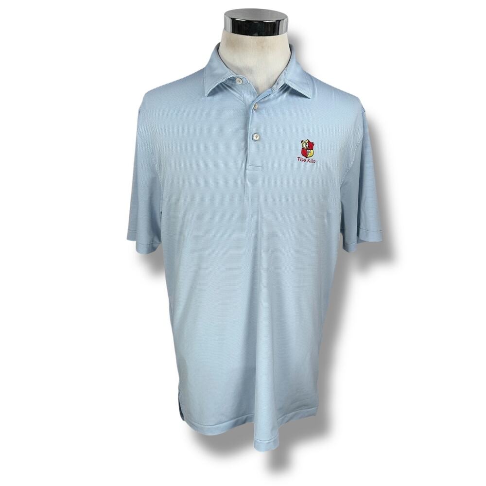 Peter Millar Summer Comfort Polo Shirt Men's Large Blue Harry‎ Potter The Kiln